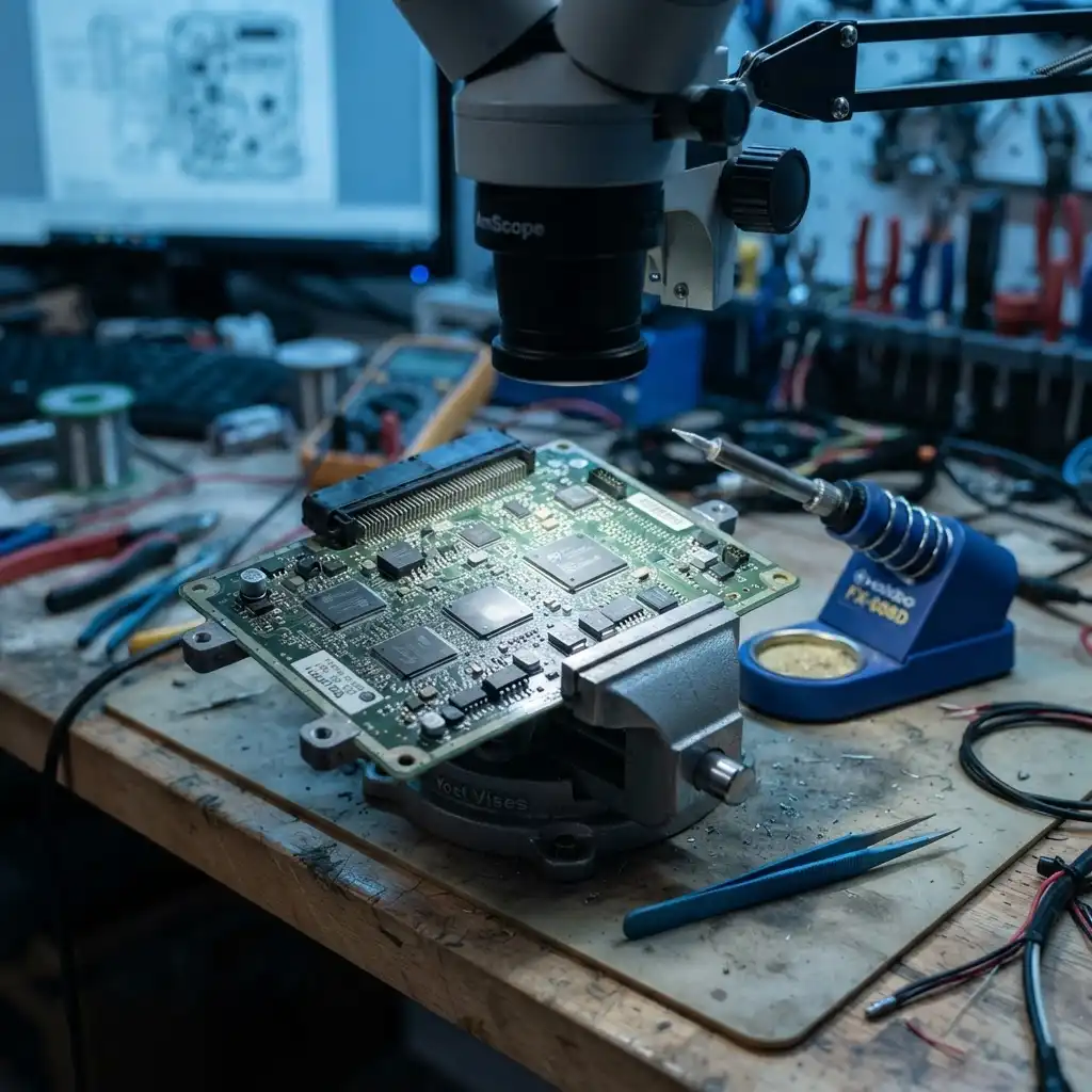 Reparación de una ECU automotriz